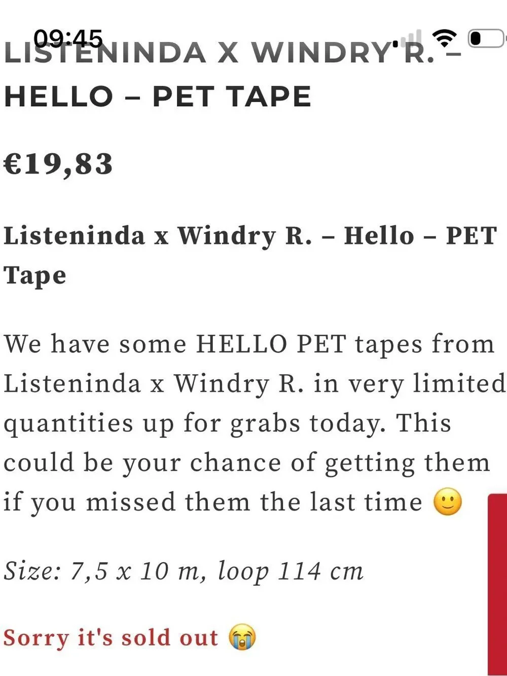 LISTENINDA X WINDRY R. decorative washi